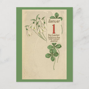 Cartes Pour Fêtes Annuelles German Jugendstil Happy New Year