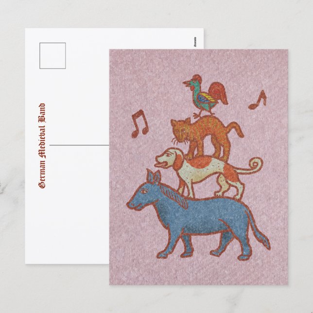 Cartes Pour Fêtes Annuelles German Medieval Band: Geh Bremen!  (Devant / Derrière)