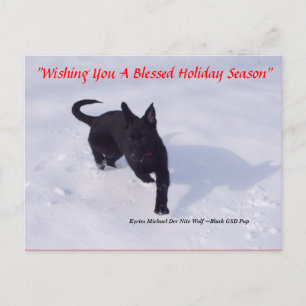 Cartes Pour Fêtes Annuelles German Shepherd xmas postcard
