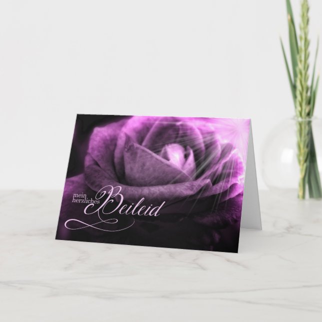 Cartes Pour Fêtes Annuelles GERMAN Sympathy Deep Lavender Rose (Devant)