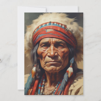 Cartes Pour Fêtes Annuelles Geronimo Portrait du chef guerrier indien