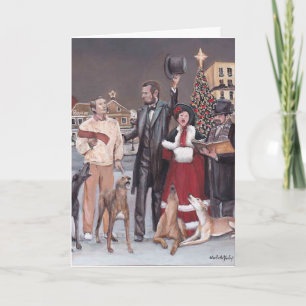 Cartes Pour Fêtes Annuelles Gettysburg Christmas Greyhound Dog Art Card