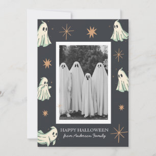 Cartes Pour Fêtes Annuelles Ghost Halloween Spooktacular Photo de famille
