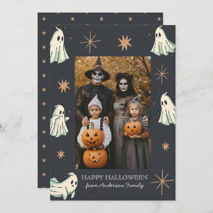 Cartes Pour Fêtes Annuelles Ghost Halloween Spooktacular Photo de famille