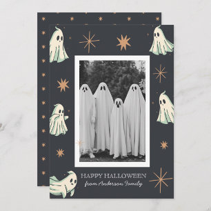 Cartes Pour Fêtes Annuelles Ghost Halloween Spooktacular Photo de famille