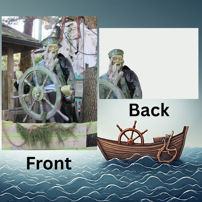 Cartes Pour Fêtes Annuelles Ghost Pirate 5 x 7 Halloween Card (Créateur téléchargé)