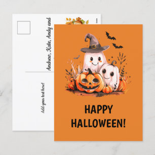 Cartes Pour Fêtes Annuelles Ghosts et Citrouilles mignons - Halloween heureux