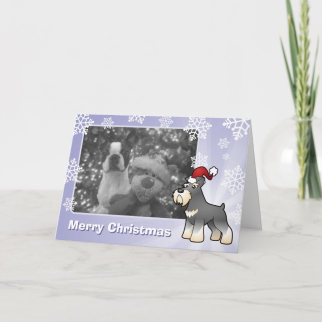Cartes Pour Fêtes Annuelles Giant de Noël/Schnauzer standard/miniature (Devant)