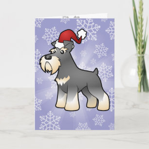 Cartes Pour Fêtes Annuelles Giant de Noël/Schnauzer standard/miniature