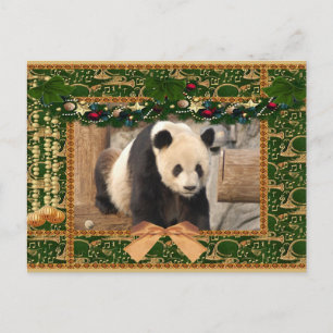 Cartes Pour Fêtes Annuelles Giant Panda Bear & Baby Panda Christmas Card