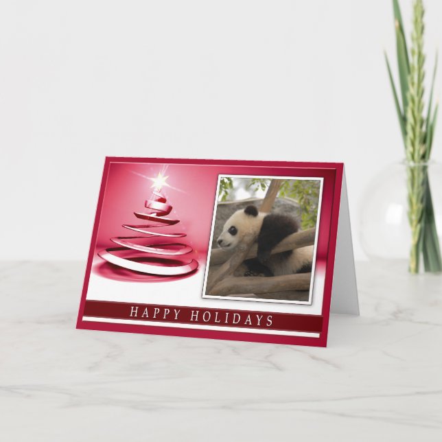 Cartes Pour Fêtes Annuelles Giant Panda Bear Christmas Greeting Card (Devant)