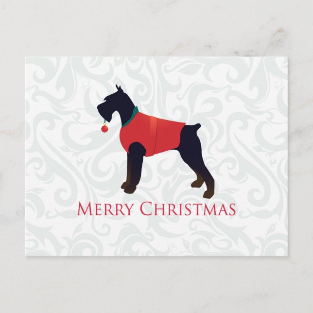 Cartes Pour Fêtes Annuelles Giant Schnauzer Joyeux Noël Design (Devant)