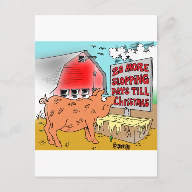 CARTES POUR FÊTES ANNUELLES GIFFRE-GIFRE DE DESSIN PIG / NOËL (Devant)