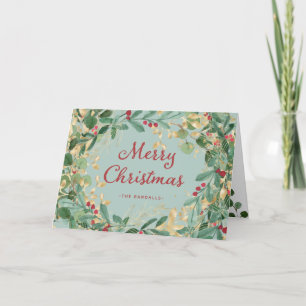 Cartes Pour Fêtes Annuelles Gilded Greenery   Joyeux Noël