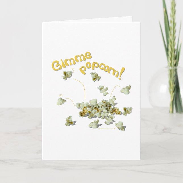 Cartes Pour Fêtes Annuelles Gimme Popcorn Amateurs de Popcorn (Devant)