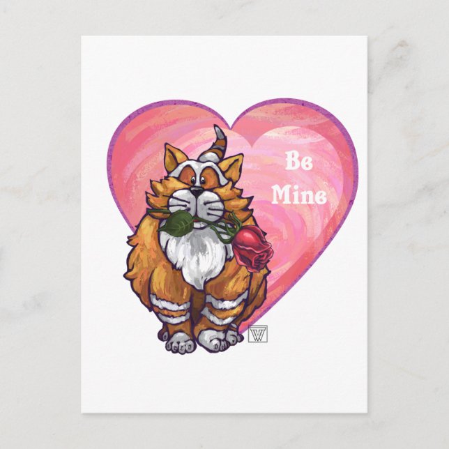 Cartes Pour Fêtes Annuelles Ginger Cat Saint-Valentin (Devant)