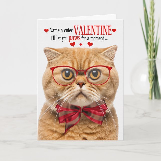 Cartes Pour Fêtes Annuelles Ginger Scottish Fold Cat Valentine Feline Humour (Devant)