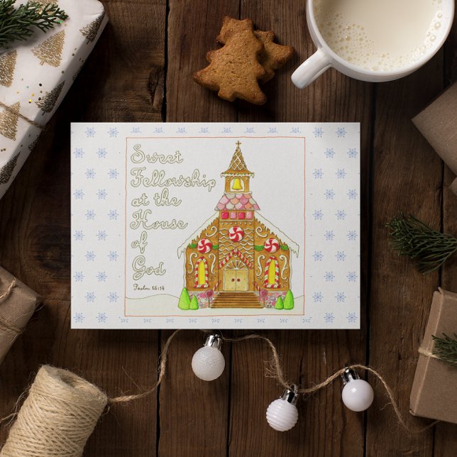 Cartes Pour Fêtes Annuelles Gingerbread Church Sweet Fellowship Noël (Créateur téléchargé)