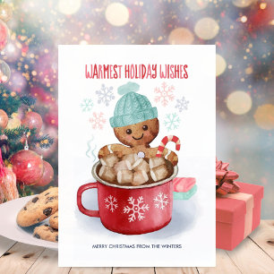 Cartes Pour Fêtes Annuelles Gingerbread Cocoa Bain Noël