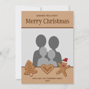 Cartes Pour Fêtes Annuelles Gingerbread Cookies Formes Avec Votre Propre Photo
