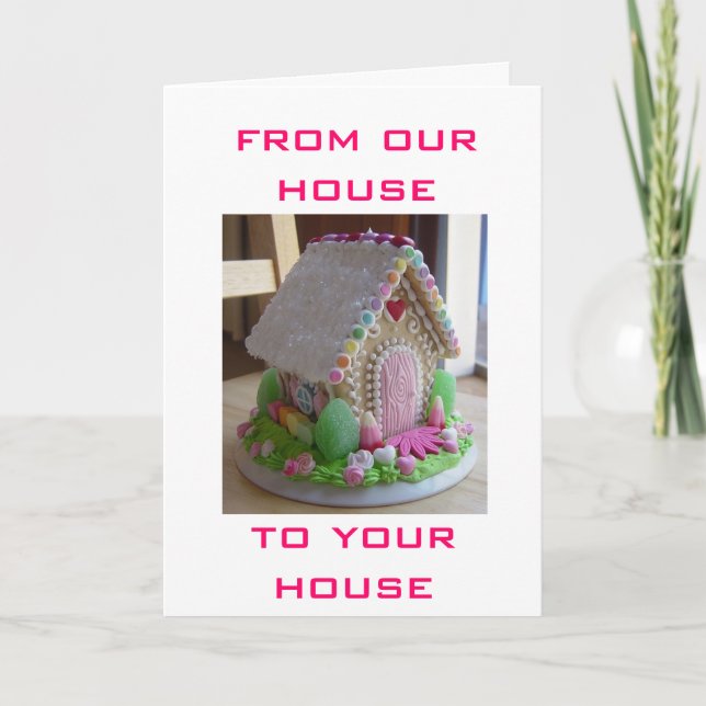 CARTES POUR FÊTES ANNUELLES GINGERBREAD EASTER HOUSE GREETINGS DE NOUS (Devant)