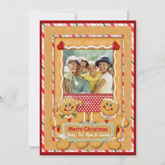 Cartes Pour Fêtes Annuelles Gingerbread Hommes et femmes salutations (Devant)