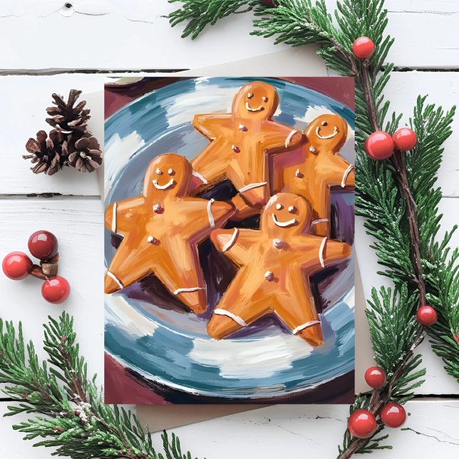 Cartes Pour Fêtes Annuelles Gingerbread Man Cookies | Merry Christmas (Créateur téléchargé)