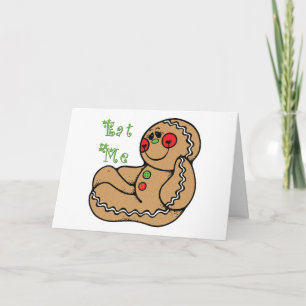 Cartes Pour Fêtes Annuelles GingerBread Man Mange-moi drôle Noël