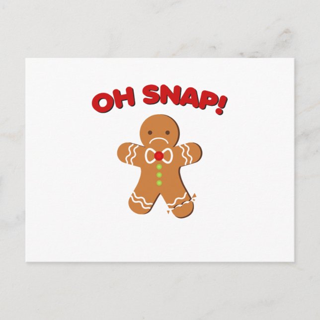 Cartes Pour Fêtes Annuelles Gingerbread Man Oh Snap Noël Costume de Noël (Devant)