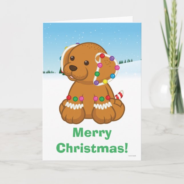 Cartes Pour Fêtes Annuelles Gingerbread Puppy (Devant)