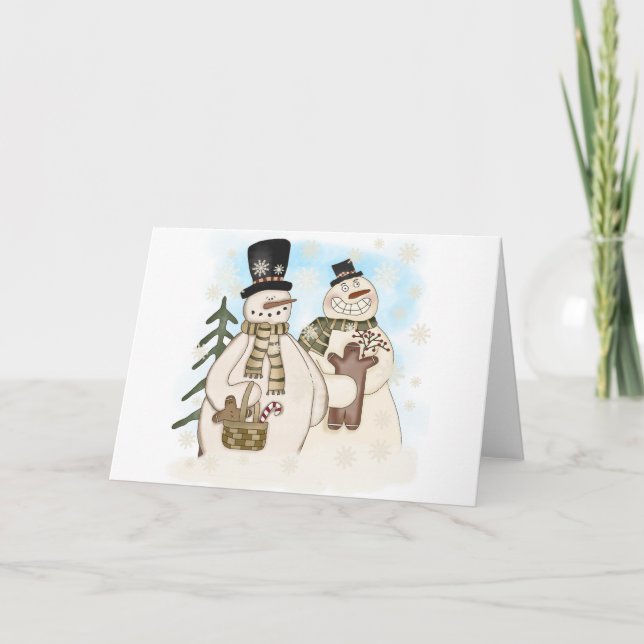 CARTES POUR FÊTES ANNUELLES GINGERBREAD SNOWMAN (Devant)