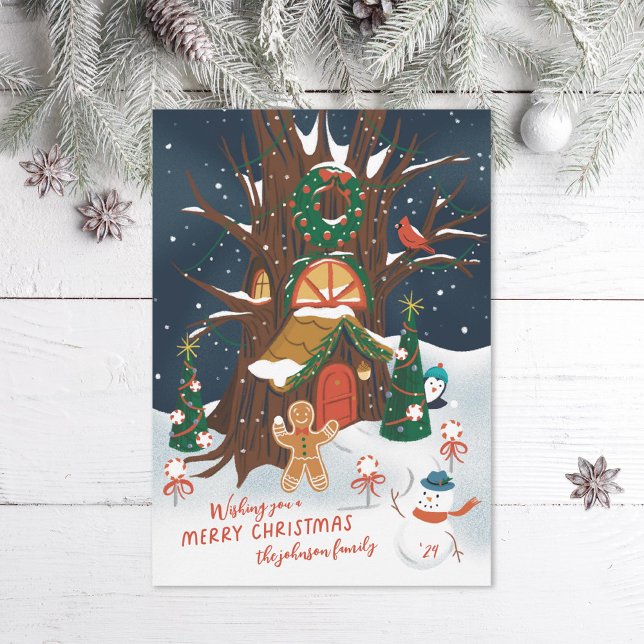 Cartes Pour Fêtes Annuelles Gingerbread Woods Forest Friends Illustré (Créateur téléchargé)