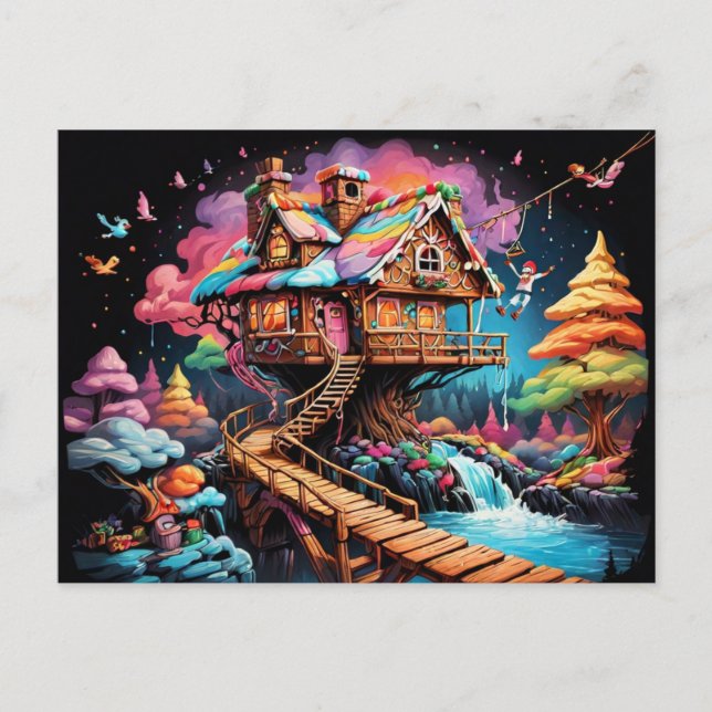 Cartes Pour Fêtes Annuelles Gingerpain maison pschedelic noël (Devant)