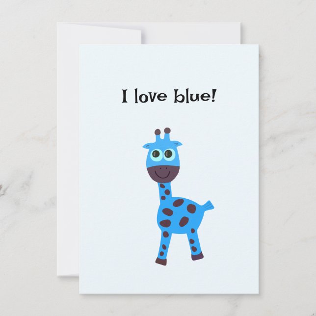 Cartes Pour Fêtes Annuelles girafe bleue (Devant)