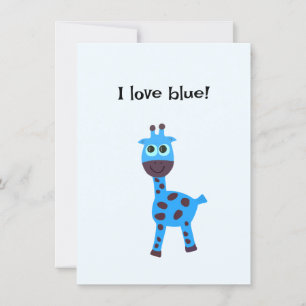 Cartes Pour Fêtes Annuelles girafe bleue