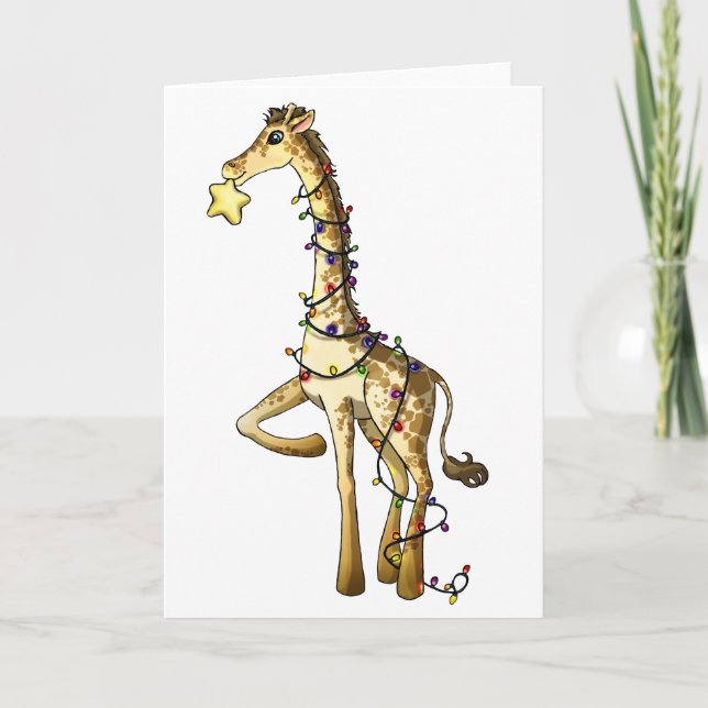 Cartes Pour Fêtes Annuelles Girafe brillante (Devant)