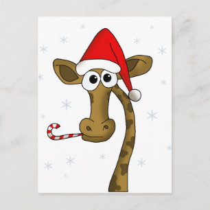 Cartes Pour Fêtes Annuelles Girafe de Noël