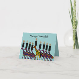 Cartes Pour Fêtes Annuelles Girafe Menorah Cards