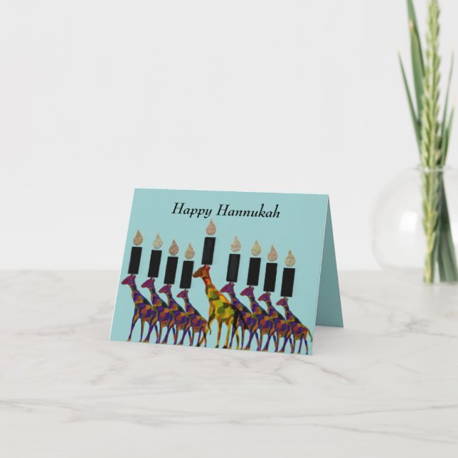 Cartes Pour Fêtes Annuelles Girafe Menorah Cards (Devant)