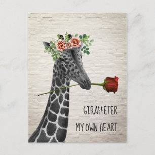 Cartes Pour Fêtes Annuelles Girafe ter Mon Coeur Boho Girafe Saint-Valentin