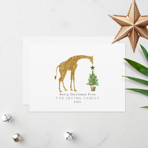 Cartes Pour Fêtes Annuelles Giraffe Arbre de Noël