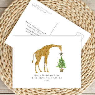 Cartes Pour Fêtes Annuelles Giraffe Arbre de Noël