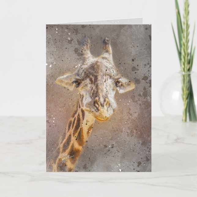 Cartes Pour Fêtes Annuelles Giraffe Safari Jungle Animal All Occasion Blank (Devant)