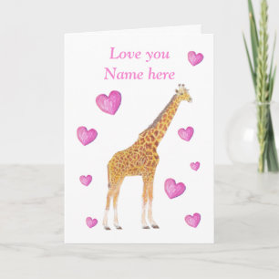 Cartes Pour Fêtes Annuelles Giraffe Valentine