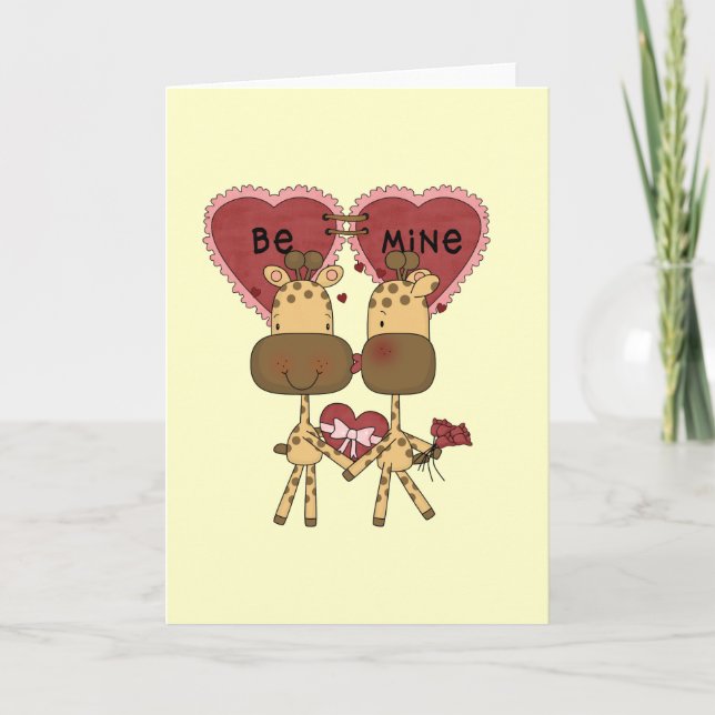 Cartes Pour Fêtes Annuelles Giraffe Valentine Love T-shirts et cadeaux (Devant)