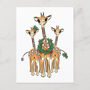 Cartes Pour Fêtes Annuelles Giraffes de vacances