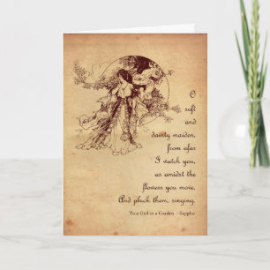 Cartes Pour Fêtes Annuelles Girl in a Garden Valentine