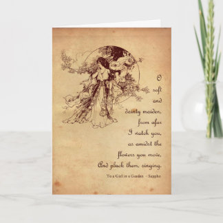 Cartes Pour Fêtes Annuelles Girl in a Garden Valentine