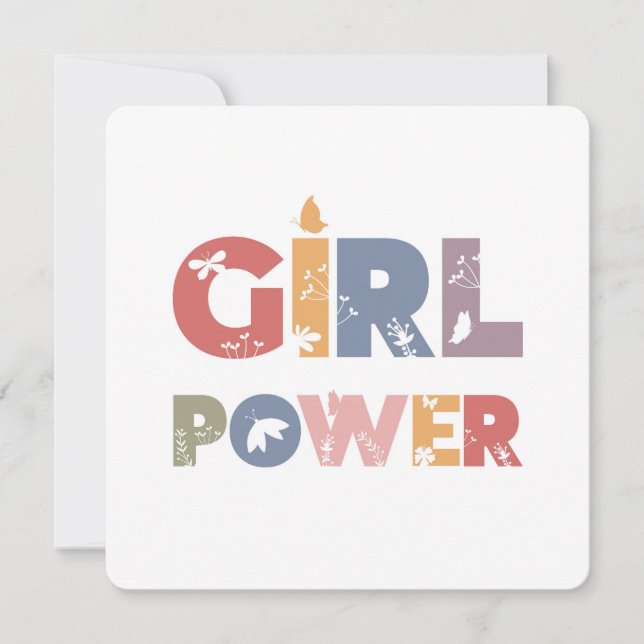 Cartes Pour Fêtes Annuelles Girl Power (Devant)