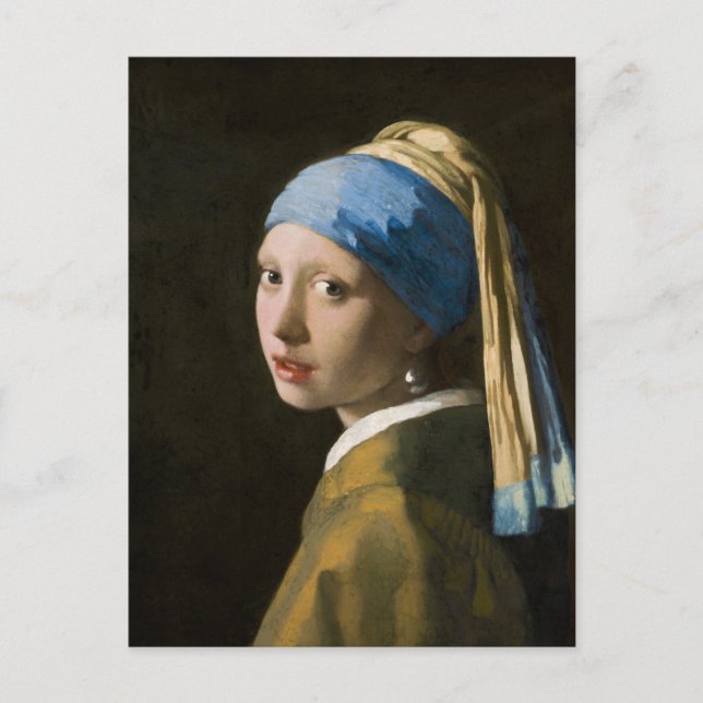 Cartes Pour Fêtes Annuelles Girl with a Pearl Earring by Johannes Vermeer (Devant)